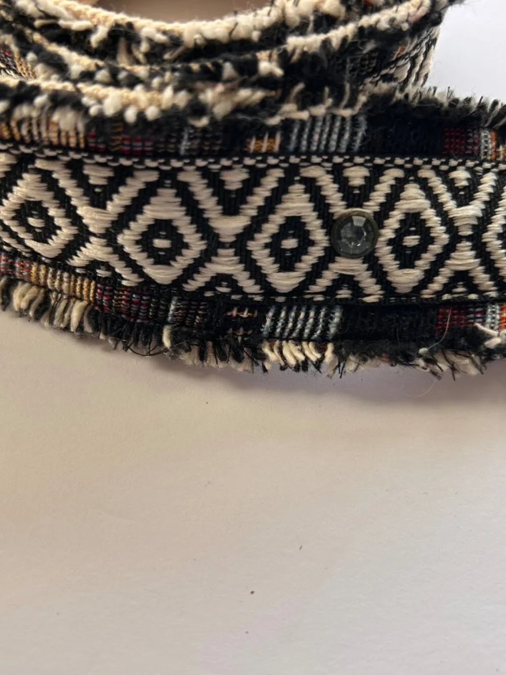 Boho Tapestry Belt with Fringe, Grommets, and a Ring Buckle Size 7 (Adjustable)